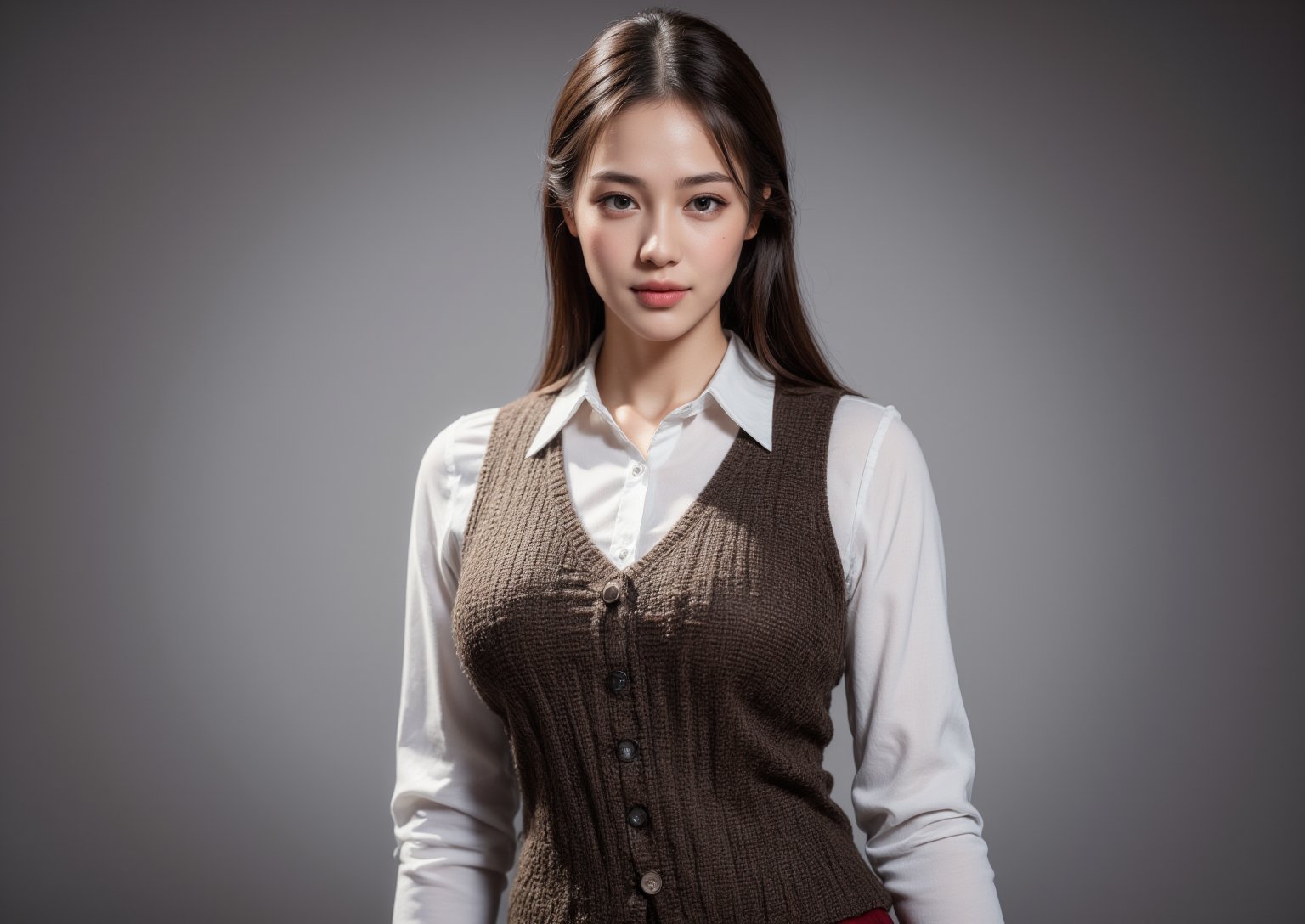 Cinematic movie still, Full Body Portrait, a beautiful Caucasian female, very muscular, ripped muscles, jacked, Victorian style Waistcoat, Shirt , plaid skirt, Steampunk, ultra realistic, intricate details, intrinsic details, perfect face, perfect eyes, perfect composition, ultra high quality, 16k resolution, Epicrealism