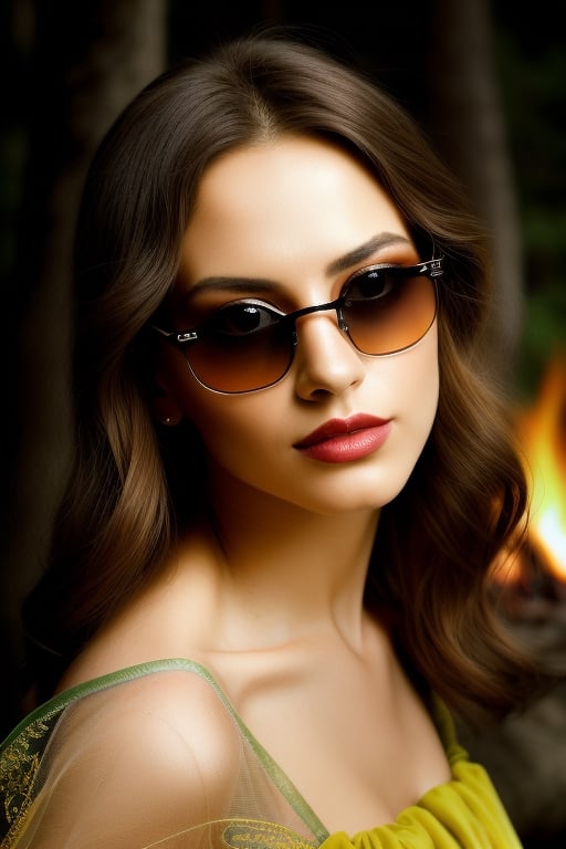 realhands,((sunglass,beautiful detailed eyes)),((woman in hippie dress)), black hair, tall, thin, long boots, turkmen, tattoo on arms, sitting next to a fire, in a forest in Australia, with a river flowing by,High Detail, Sharp focus,realistic, cinematic, portrait:1.2), (best quality, 4k, highres, masterpiece:1.2), ultra-detailed, detailed, classic beauty, elegant, bright eyes, glowing skin, flowing hair, professional makeup, charming smile, graceful pose, soft lighting, subtle shadows, vibrant colors, cinematic atmosphere, timeless beauty, alluring expression, delicate features, intricate details, fine art, lifelike, exquisite lines, realistic textures, artistic composition, captivating gaze, portrait of a woman, professional photograph, high-definition, striking contrast, depth and dimension, intricate patterns, dramatic lighting, natural beauty, captivating charm, flawless complexion, refined elegance, polished appearance, strikingly beautiful, glamorous, enchanting, sophisticated demeanor, graceful movement, ethereal aura, alluring glance, captivating personality, magnetic presence, evocative, powerful, emotive, mesmerizing, evokes emotions, expressive, depth of character, compelling narrative, evokes curiosity, thought-provoking, evokes a sense of mystery, evokes a sense of wonder, nuanced colors, cinematic style, captures emotions, timeless elegance, evokes a sense of nostalgia, evokes a sense of drama, evokes a sense of romance, evokes a sense of serenity, evokes a sense of strength, evokes a sense of vulnerability, evokes a sense of empowerment, evokes a sense of joy, evokes a sense of freedom, evokes a sense of empowerment, evokes a sense of peace, evokes a sense of adventure, evokes a sense of passion, evokes a sense of resilience, evokes a sense of determination, evokes a sense of grace, evokes a sense of beauty, evokes a sense of femininity.