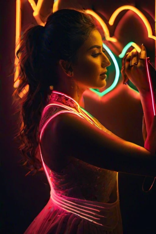 Indian girl, grabbing another's ass, hetero, breasts, looking back, from behind, pussy, anus, looking at viewer, ass, [real skin texture], beautiful, intricate detail, extremely detailed, life-like, neon glow, realistic lighting, extremely high resolution , triadic colors, high contrast, (volumetric lighting), (dynamic lighiting), godrays, Rembrandt lighting, real shadows, intricate detail, photorealistic, photograph, photo, dlsr, Fuji Film, extremely high detail, high contrast, neon threads,photorealistic