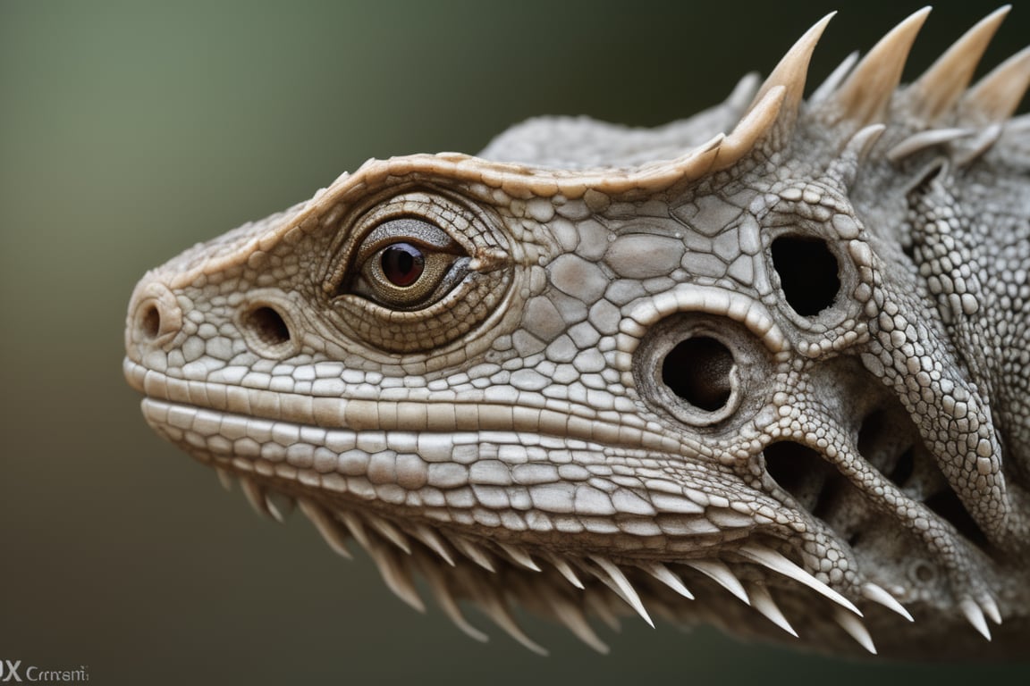 lizard head, 20 images in one, of the same model, each image in a box, each image rotated horizontally 18º, maximum perfection in details.