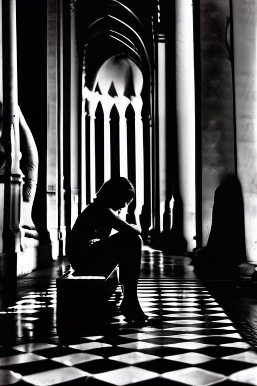 a beautiful worried girl, nude, (sweaty:1.2) , flushed, being examined by a slimy phallic alien creature in a dark laboratory, stylized by Christoffer Relander and Rene Burri, photograph, slight (Woman:1.2) , Fatigued, Intellectual, Sitting with elbows on knees, inside a Alcázar of Segovia, Romantic, Fast Shutter Speed, Ilford FP4 125, Depth of field 270mm