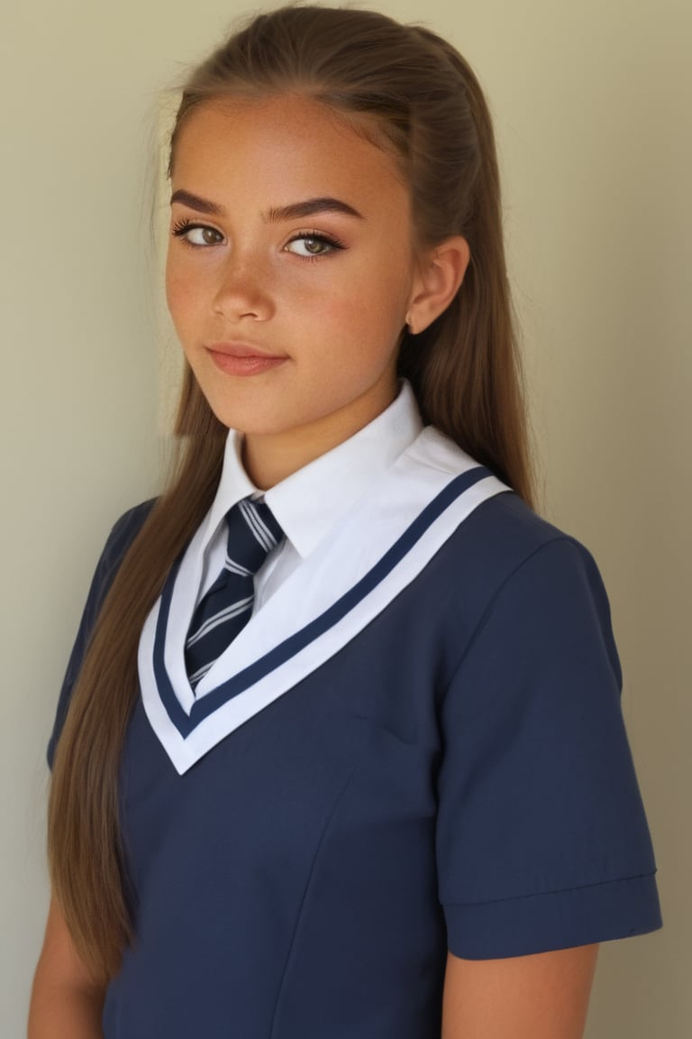 beautiful 18 year old girl in school uniform