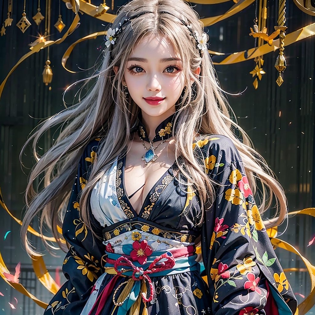 The perfect human structure、Blowing in the wind、long whitr hair、abyss eyes、glowy skin、oiled、small tits、Wizard robes、Tattered fabric、Realistic coat、Think、Super delicate CG Unity 32k wallpaper、tmasterpiece, ((ultra - detailed)), ((illustratio)),Extremely colorful,the wallpaper,energy,Unknown terror,mind bending,Around the magic,Magical environment,wands,Boken,Flight page,Know it all,Predicting the future、Learn about the past、Infinite wisdom、Blue Flame、Warlock、Magic Circles、pentacle、Spells、mantra、Singing magic,Holy light、Pure、There are also elastic messages, Overcoming and hope. breasts are small,B size、slenderness、The chest is open、The eyes are twofold（A detailed eye）, beautiful with detail、Hair that flutters in the wind、Maroon gradient hair color、The hair is silvery graded、high-heels、Gold-tone anklet、Large dial background、Beautiful girl walking on large dial。