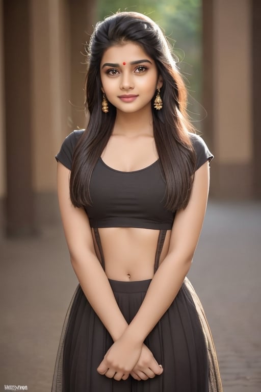 super cute Indian woman in a dark theme