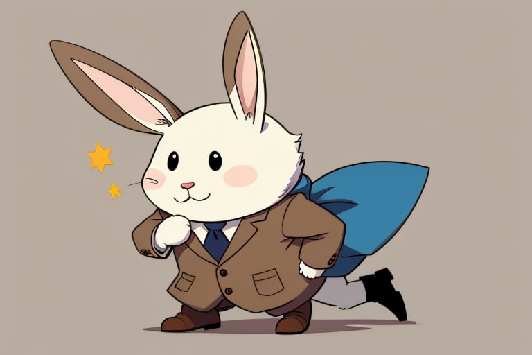 Anthropomorphic rabbit dressed as Rabbitman