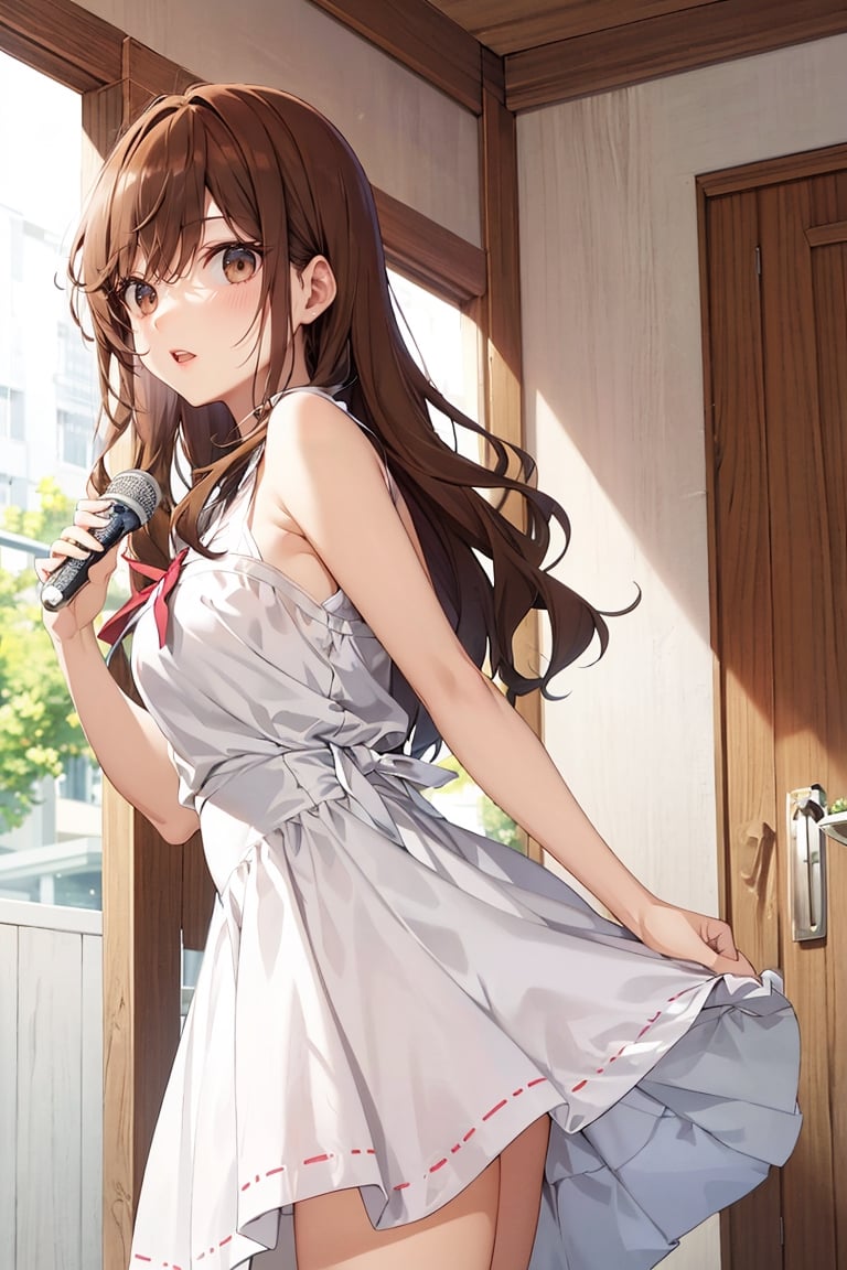 Kyoko Hori in white graduation dress ,horiK