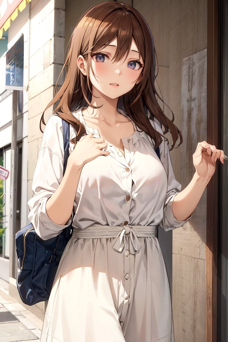 Kyoko Hori in casual white dress ,horiK