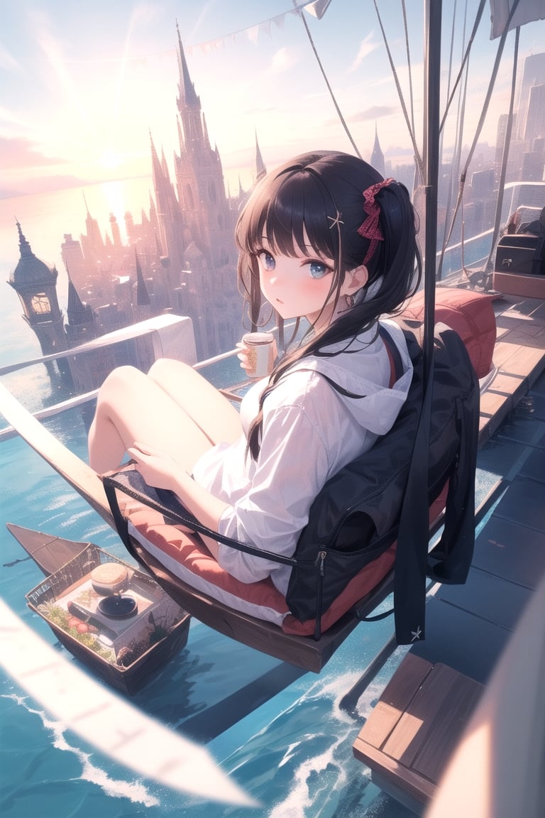 masterpiece, best quality, incredibly absurdres,1 girl,Floating City