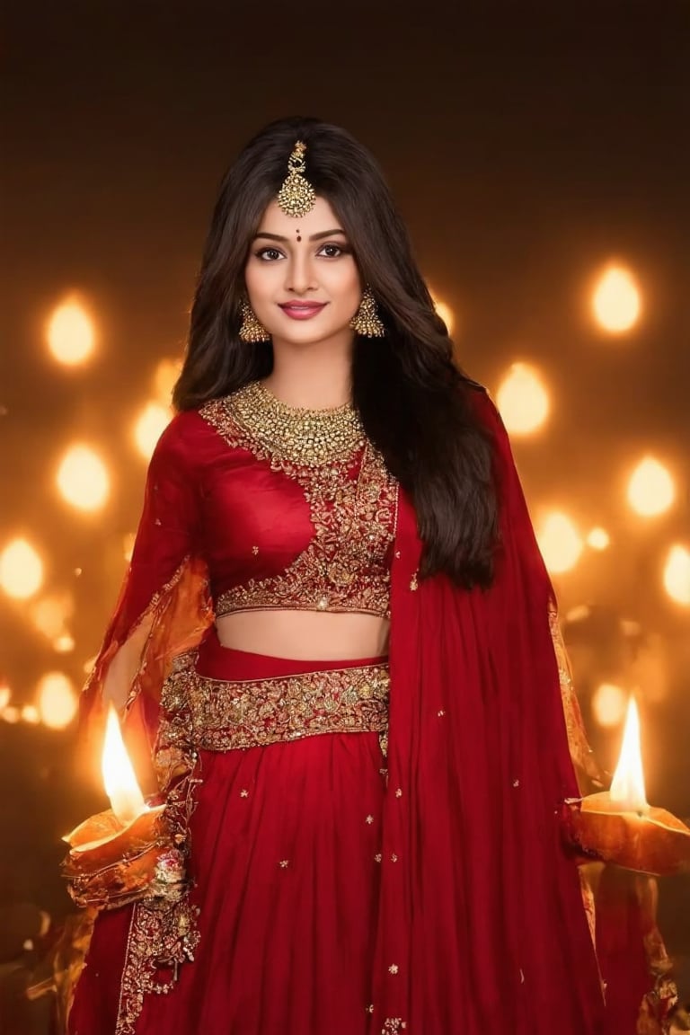 (((score_9, score_8_up, score_7_up, best quality, 4K, 8K, high-resolution, masterpiece, ultra-detailed, realistic, photorealistic, soft light, full-body_portrait))),(((Portrait of A confident-looking indian woman with long flowing hair, celebrating Diwali festival, hazel eyes, diwali background, lighting background,with flowing capes, celebrating Diwali,full body ,perfect composition, hyperrealistic, super detailed, 8k, high quality, trending art, trending on artstation, sharp focus, studio photo, intricate details, highly detailed))),(((high resolution, extremely sharp, ultra-real, extremely detailed, an ultra-realistic photograph captured with a Sony α7 III camera, equipped with an 85mm lens, depicting, The image, taken in high resolution.))) 