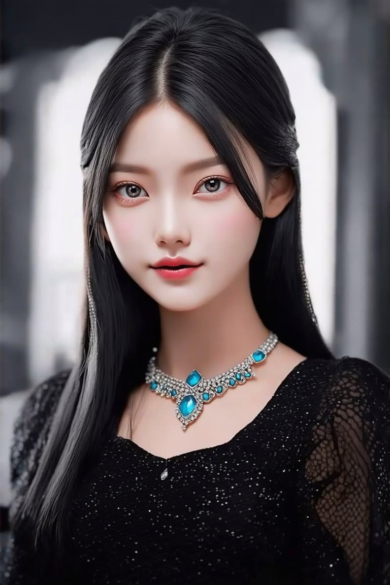 (((score_9, score_8_up, score_7_up, best quality, 4K, 8K, high-resolution, masterpiece, ultra-detailed, realistic, photorealistic))), 
(((1girl, solo, long hair, looking at viewer, blue eyes, simple background, jewelry, colored skin, black background, portrait, gem, blue gemstone))),(((high resolution, extremely sharp, ultra-real, extremely detailed, an ultra-realistic photograph captured with a Sony α7 III camera, equipped with an 85mm lens, depicting, The image, taken in high resolution.))) 