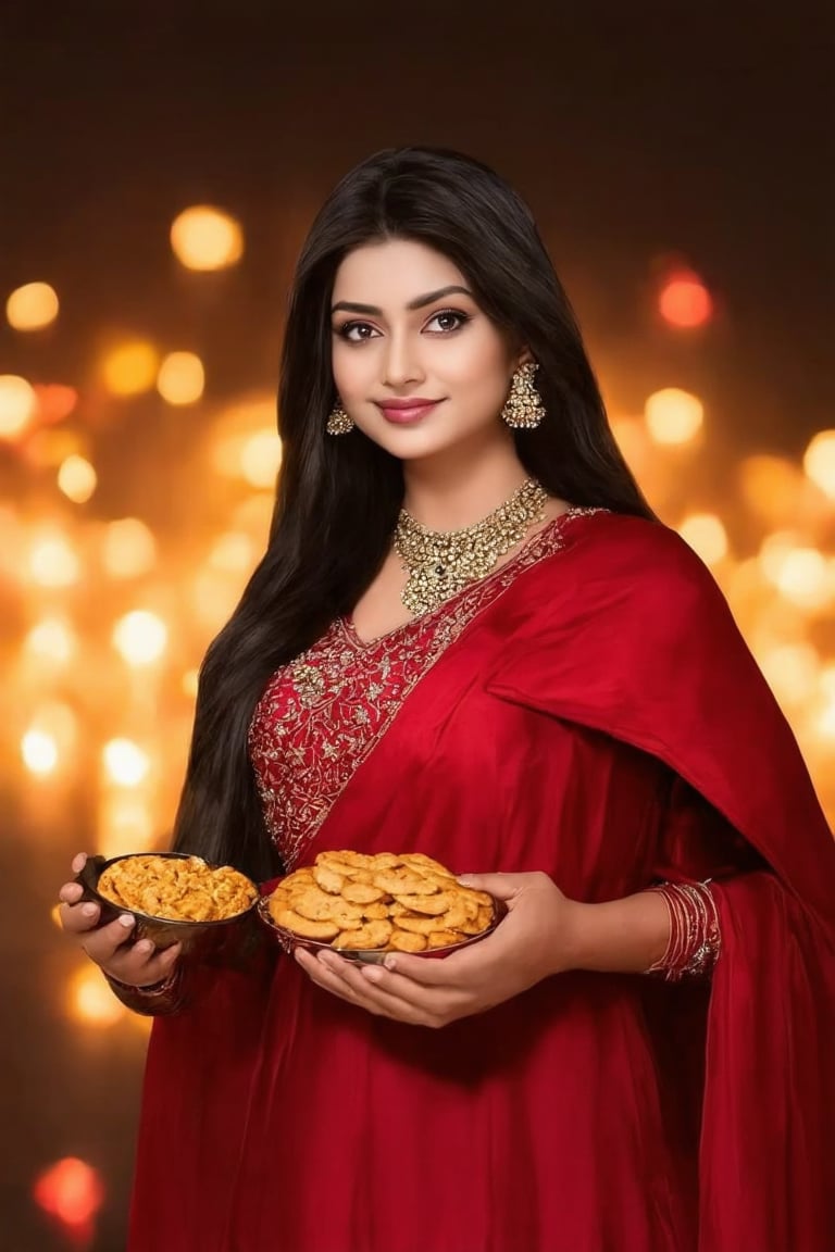 (((score_9, score_8_up, score_7_up, best quality, 4K, 8K, high-resolution, masterpiece, ultra-detailed, realistic, photorealistic, soft light, full-body_portrait))),(((Portrait of A confident-looking indian woman with long flowing hair, celebrating Diwali festival, hazel eyes, diwali background, lighting background,with flowing capes, celebrating Diwali, crakers in hand,deep in hand,full body,perfect composition, hyperrealistic, super detailed, 8k, high quality, trending art, trending on artstation, sharp focus, studio photo, intricate details, highly detailed))),(((high resolution, extremely sharp, ultra-real, extremely detailed, an ultra-realistic photograph captured with a Sony α7 III camera, equipped with an 85mm lens, depicting, The image, taken in high resolution.))) 