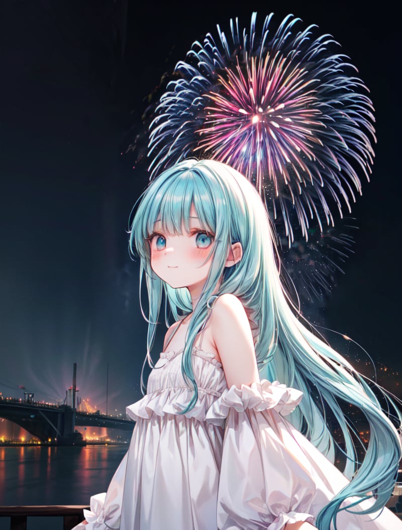 masterpiece, best quality, extremely detailed, (illustration, official art:1.1), 1 girl ,(((( light blue long hair)))), ,(((( light blue long hair)))),light blue hair, , long hair ((blush)) , cute face, masterpiece, best quality,(((((a very delicate and beautiful girl))))),Amazing,beautiful detailed eyes,blunt bangs((((little delicate girl)))),(((tareme))),droopy eyes.(true beautiful:1.2), sense of depth,dynamic angle,,,, affectionate smile, (true beautiful:1.2),,(tiny 1girl model:1.2),)(flat chest),Brilliant pyrotechnics 32K（tmasterpiece,k hd,hyper HD,32K）Spectacular fireworks display. The fireworks are huge,zydink, a color,  Asian people （Silly girl）, （Silk scarf）, Combat posture, looking at the ground, Large rolls of rouge, Flowing rouge curls,Onyx emerald tiara,black gold garment, （abstract ink splash：1.2）, Spectacular fireworks display. The fireworks are huge,Water lily flower protector（realisticlying：1.4）,Rouge hair,Autumn is in full swing,The background is pure, A high resolution, the detail, RAW photogr, Sharp Re, Nikon D850 Film Stock Photo by Jefferies Lee 4 Kodak Portra 400 Camera F1.6 shots, Rich colors, ultra-realistic vivid textures, Dramatic lighting, Unreal Engine Art Station Trend, cinestir 800,Large curls,Flowing rouge,(((firework)))