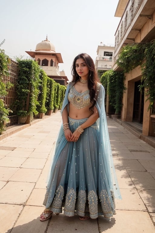 lovely cute young attractive indian girl,  blue eyes,  gorgeous actress,  cute,  an Instagram model,  long hair, full body, head to toe, wearing heavy jwellery indian _bride
 