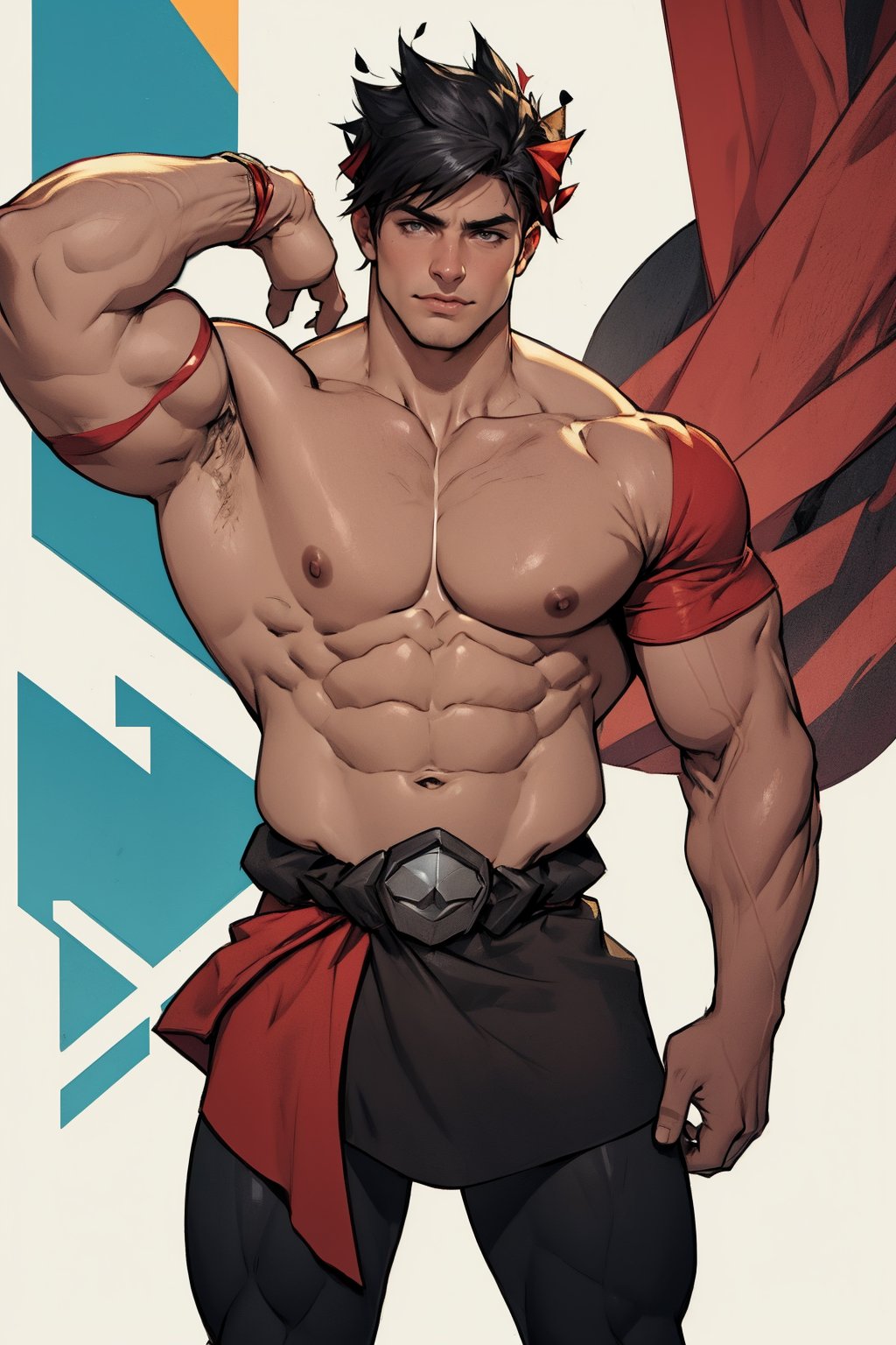 Zagreus with large muscular body shape and veins