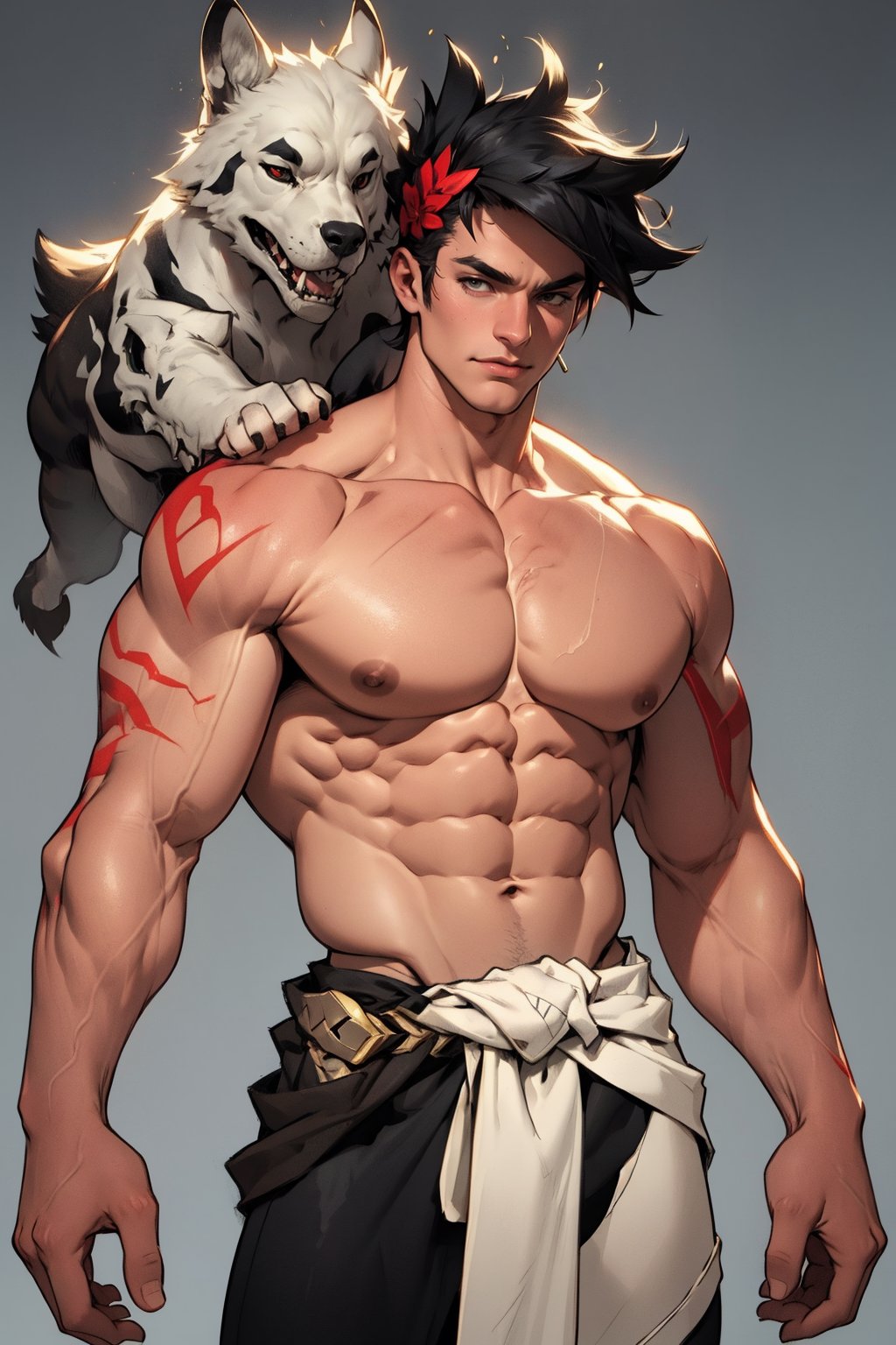 Zagreus with large muscular body shape and veins