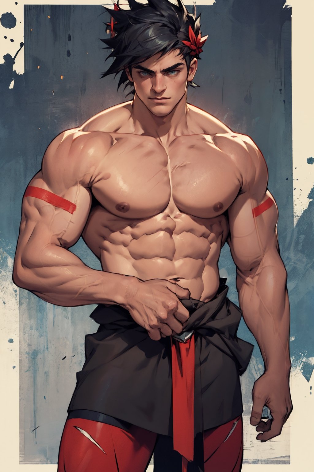 Zagreus with big muscles and veins