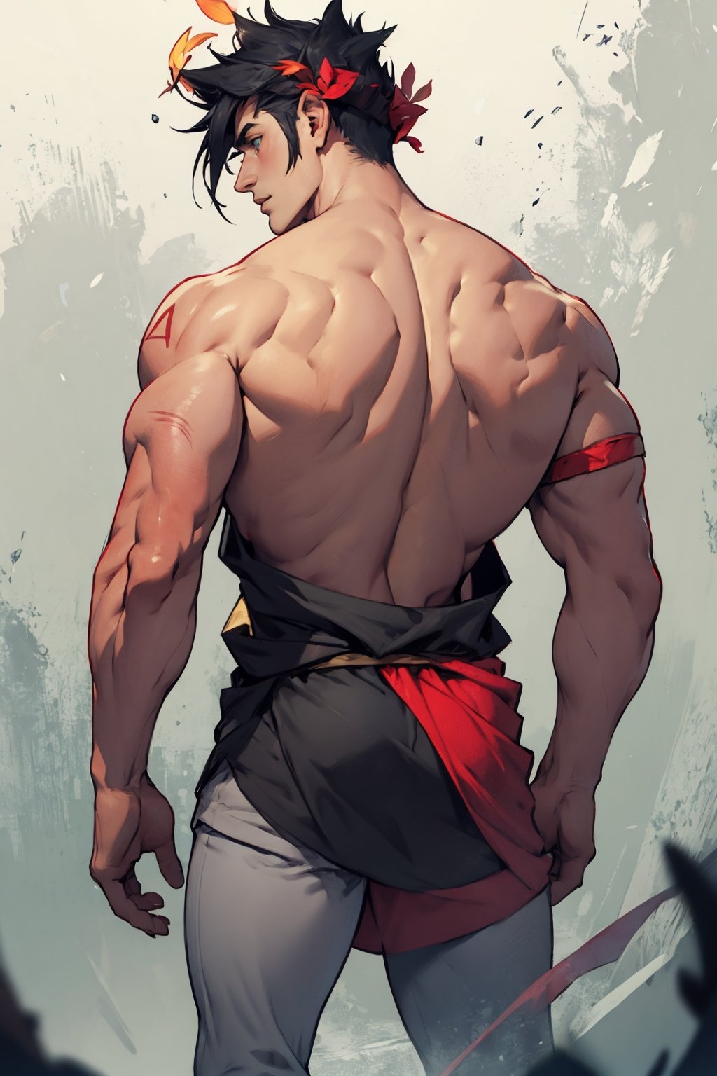 Zagreus with big muscular back