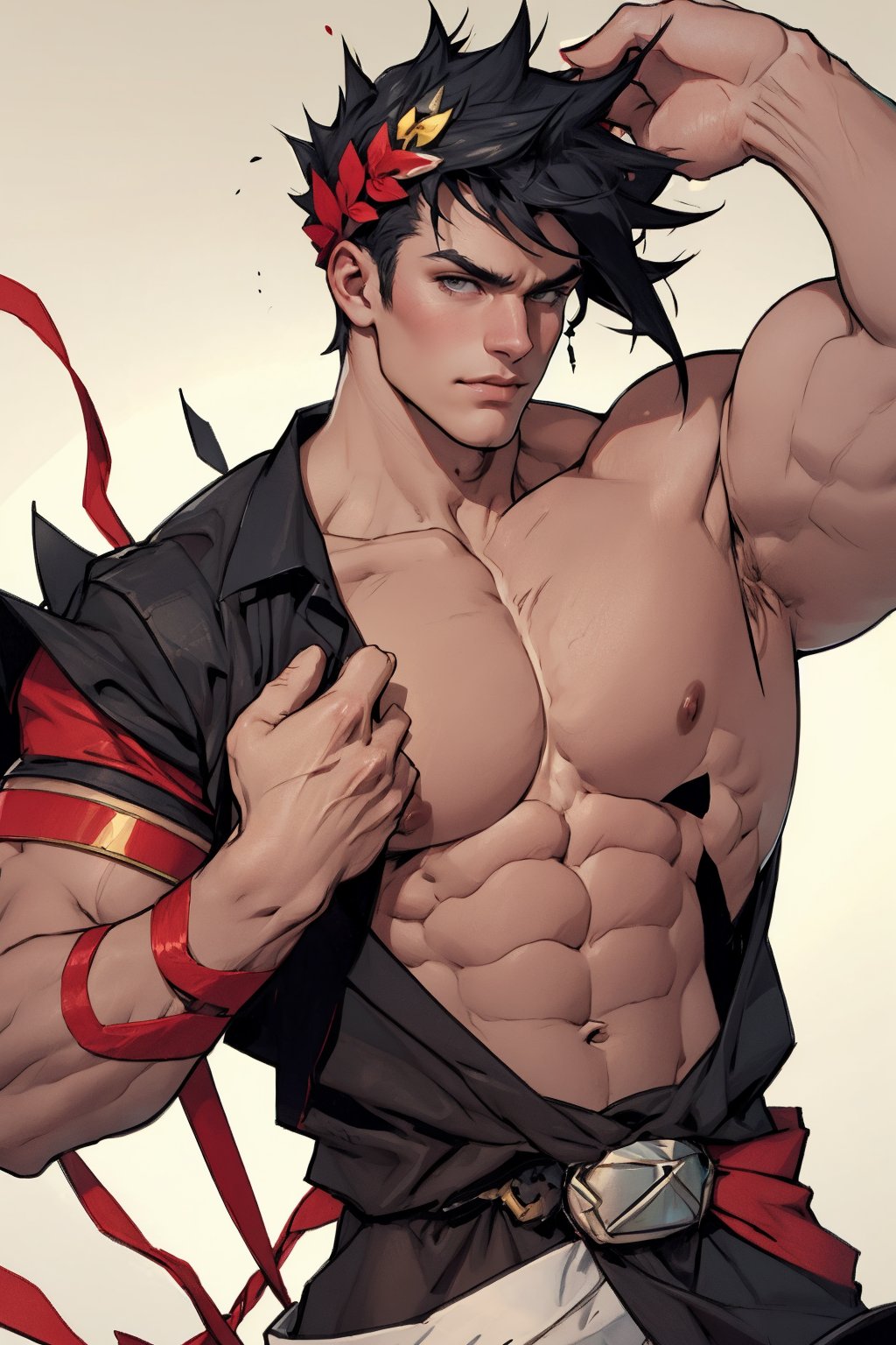 Zagreus with a very muscular and large body shape