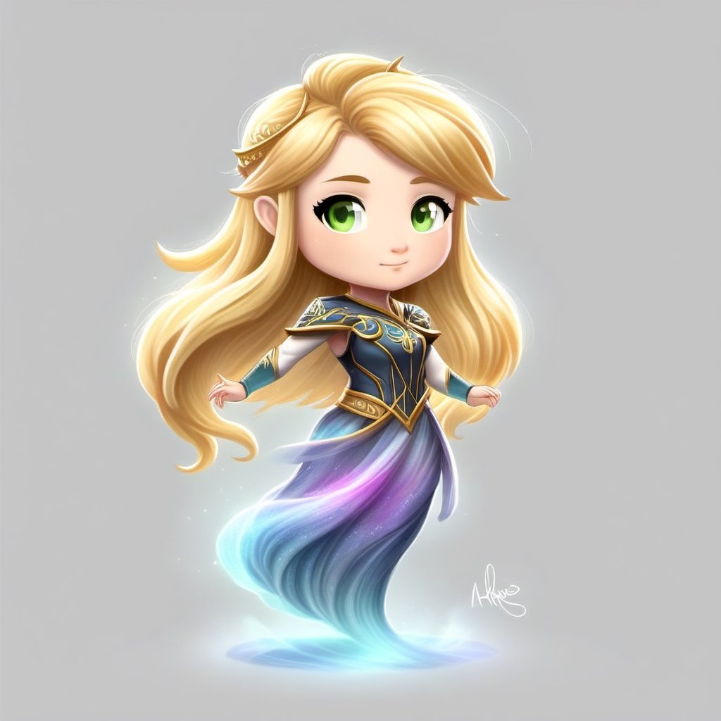 Aurora Aksnes chibi-style, for light or white background