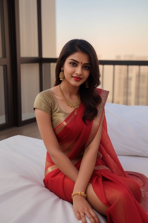 Indian beautiful and hot style bhabhi look ,Portrait,wearing wrenchpjbss,
Indian beautiful and hot style chubby bhabhi look ,((Mole on Lips)), Vyjayanthimala,Rekha , age 25, realistic body skin, brown eye ,white teeth,(RAW photo, best quality),(realistic, photo-Realistic:1.3), best quality, masterpiece, beautiful and aesthetic, 16K, (HDR:1.4), high contrast,(((wearing sexy red see through sari,saree))),neckless and earring,light Makeup,Extreme skin detail, Extreme realism, Bright camera flash,full body,beautiful,detailed eyes,detailed lips,portrait,endless beauty,Milf, smile on face,red lipstik,pov_eye_contact,A gorgeous hindu indian girl,very fit, very toned, very athletic, naughty poses, hyperdetailed,((sitting in bed)), ((face_round)),(((Full body view))),((sitting in balcony)),(((real skin texture))),

,bzsplit, black long hair,perfect eyes,woman,Mecha body,Enhance