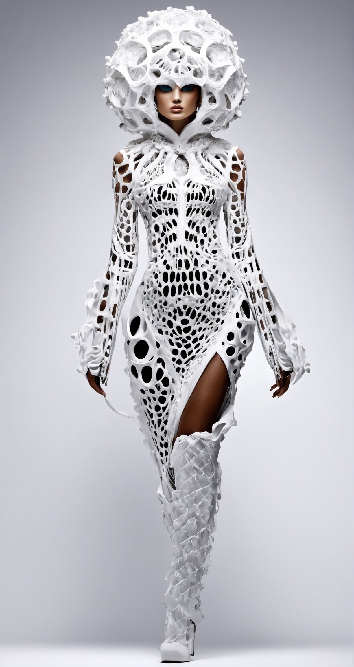 biomorphism, high fashion model