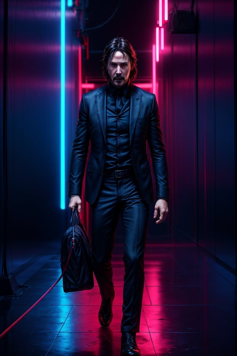 face shot, profile portrait,Dark, gritty, realistic, mix of thick black lines and loose lines, ultra detial, turnaround character sheet, stunning beauty (Masterpiece, best quality: 1.3), (2d: 1.3), watercolor (medium), t-shirt with professional suit, design, Neon background, full body, 2D illustration, John Wick(Keanu Reeves), half body, profile, black, (sharp lines), oil painting lines, strong outline, bold strokes, high contrast, (professional vector), best quality, flat color, flat Lights, low level, (planet), dark theme, perfect composition golden ratio, masterpiece, best quality, 4k, sharp focus. Better hands, perfect anatomy, ((work safety)),oil paint,neon background,photorealistic,1boy