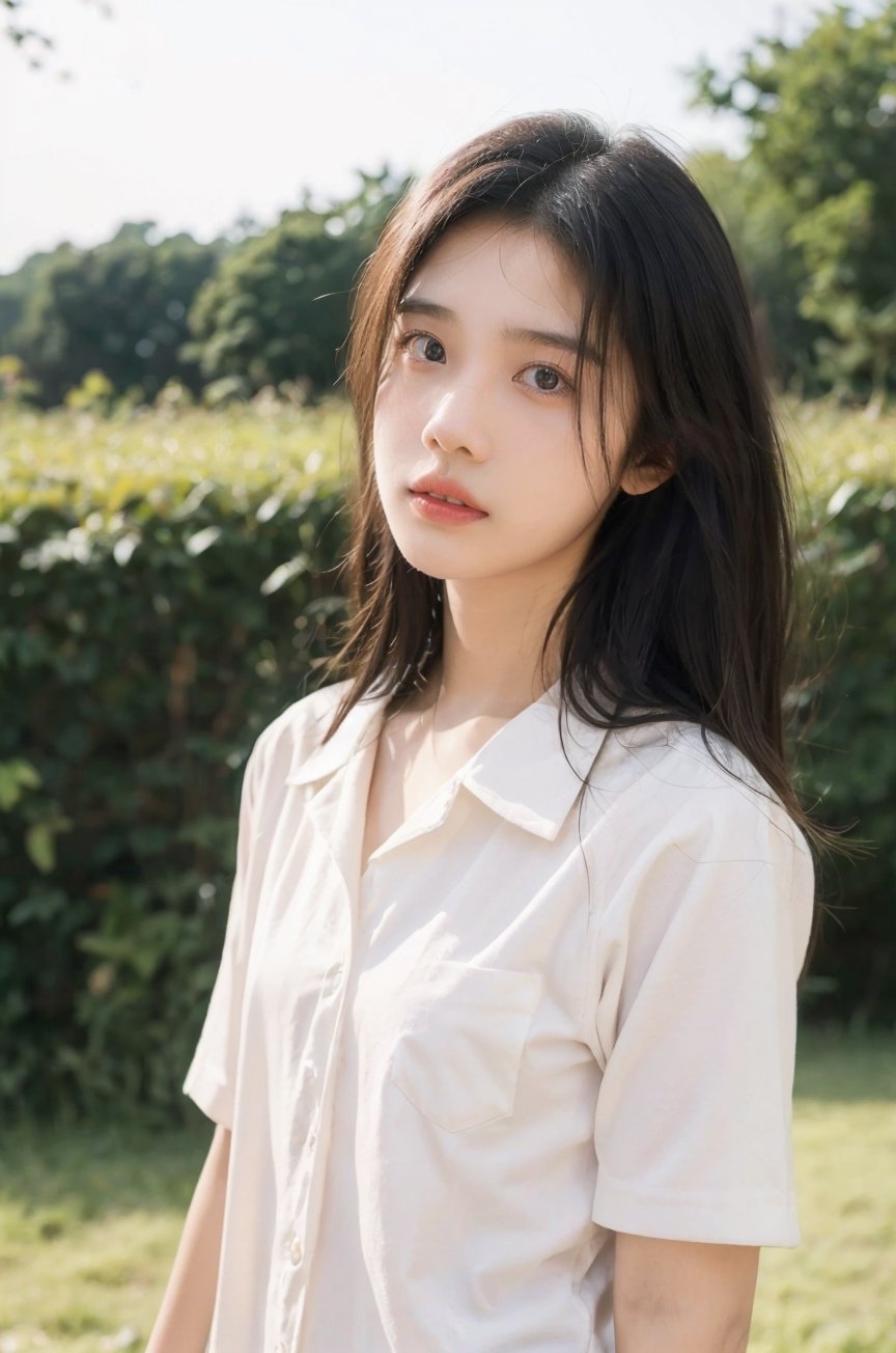 Clara, 17yo, Indonesian, long hair, talking with Rian, boy,18yo, short hair, messy hair, walking in the school field, dynamic lighting, very detailed faces, 4k, ,wearing indonesian high school uniform,

