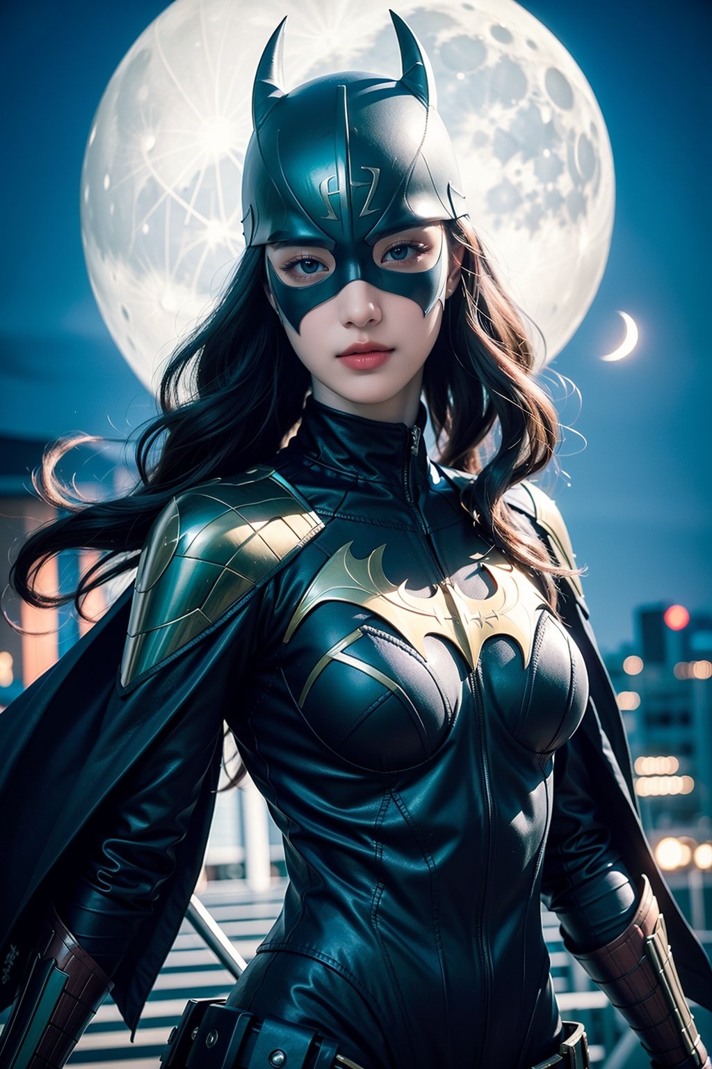 (joker((Batgirl suit)),(green cloak),Run:1.2),(white moon:1.4),(street_on fire:1.1),(fog:0.6),(perfect prompt word,exquisite texture in every detailfinely detailed,highres 32k wallpaper,(HDR:1.4),(Vivid Color:1.4),ultra highres,masterpiece,ultra realistic,The atmosphere is captured in high grain, reminiscent of ISO 800 film with wide angle.real girls, photorealistic,REALISM), joker((Batgirl suit)), dou, full armor, glowing halo, humanoid robot, kabuto (helmet), kusazuri, looking at viewer, solo, split theme, suneate, ((white and black armor),(shoulder armor),(pauldrons),(japanese armor)), ((white eyes),(glowing eyes)), ((white hair),(very long hair),(floating hair)),supersteampunk,LiluCinnamon , dragon fly around castle ,Pirate