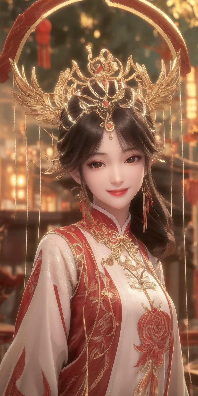 score_9, score_8_up, score_7_up, masterpiece, best quality, high resolution, realistic, 1 girl, smile, looking at viewer, upper body, long hair, black hair, bangs, breasts, traditional chinese girl, chinese fairy,