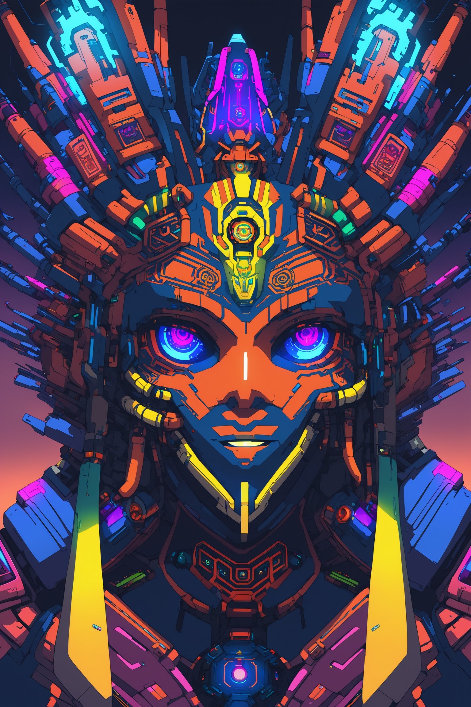 Churnstyle,cyberpunk,4K UHD,studio ghibli style,neo-aztec,high-tech lowlife, ,nocturne,breakdomain,portraitart,portrait art style