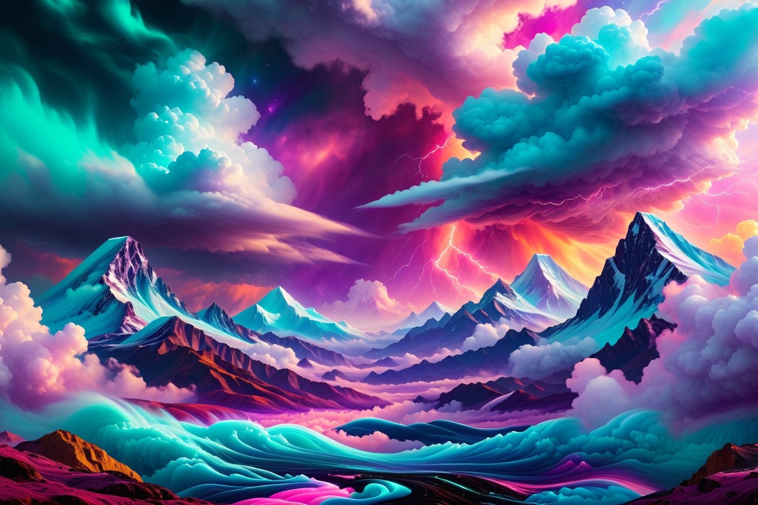 Highly detailed and hyper-realistic documentary photo of a wild clouds. BREAK vaporwave aesthetics, (documentary shot:1.2), eye level, from the front BREAK vibrant colours, (extremely realistic and accurate:1.4), league of legends, BREAK octane render, intricate, ultra-realistic, elegant, highly detailed, digital painting, artstation, concept art, smooth, sharp focus, style by Leonardo Style, DonMn1ghtm4reXL,comic book,abstrgn, BREAK no humans