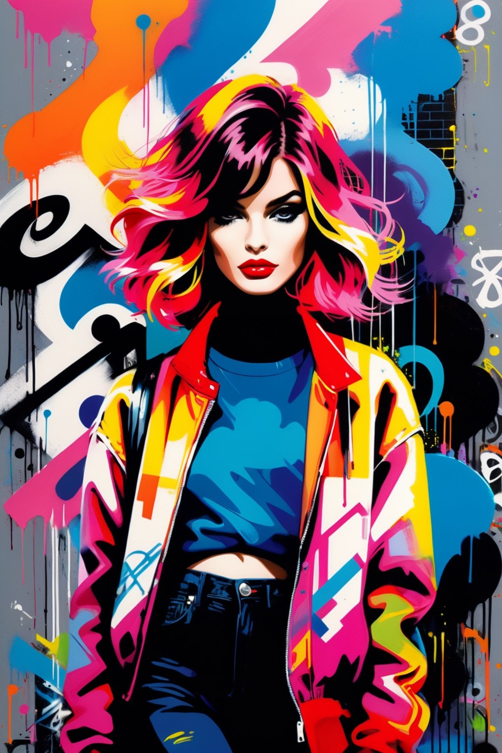  (fashion illustration:1.3) (graffiti urban style fashion: 1.3) BREAK "THNK 15K", (dinamic jumig pose: 1.2) || in the style of Izumi Kogahara ||, (long shot: 1.2) (frutiger style:1.3), (colorful:1.3), (2004 aesthetics:1.2). X, swirls, \(symbol\), (gradient background:1.3). Saturated colors, tonal transitions, detailed, minimalistic, concept art, intricate detail, World character design, high-energy, concept art, Masterpiece, Fashion Illustration,iconic, PoP art,more detail XL, intricate colors blend, photorealism, leonardo, artint, sweetscape, ink ,score_9