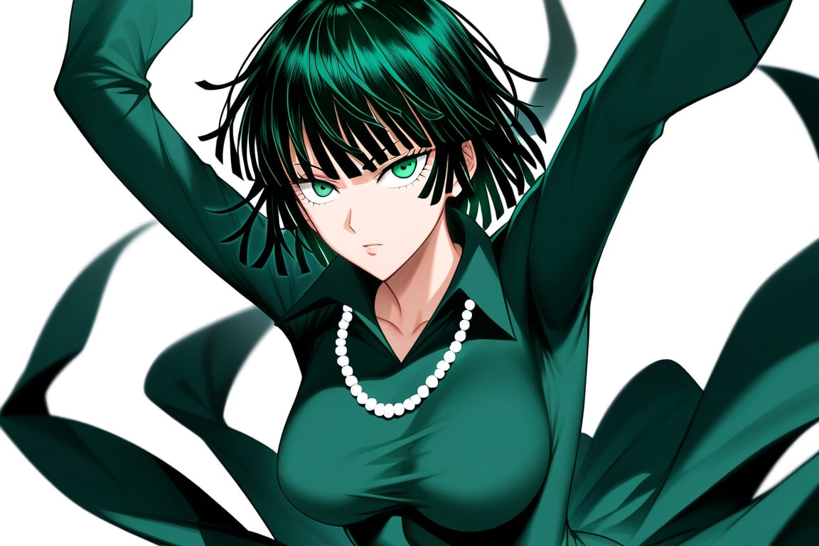  score_9, score_8_up, score_7_up, ultra detailed,beautiful face,highres BREAK
Appearance:green_eyes, green_hair, short_hair, blunt_bangs

Default Outfit:green_eyes, green_hair, short_hair, blunt_bangs, green_dress, collared_dress, long_sleeves, pearl_necklace
,Fubuki_(One-Punch_Man),fubuki (one-punch man)


 ,(( white background, blank background)):1