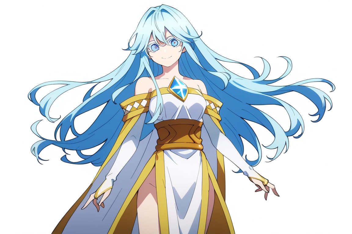 score_9, score_8_up, score_7_up, score_6_up, score_5_up, score_4_up, anime screencapBREAKelfaria_olis, 1girl, solo, light blue hair, long hair, colored eyelashes, blue eyes, chest jewel, off-shoulder dress, yellow sash, side cape, bridal gauntlets, pelvic curtain, looking at viewer, smile, closed mouth, upper bodyBREAKwind, wind lift, elfaria_olis,


,(( white background, blank background))