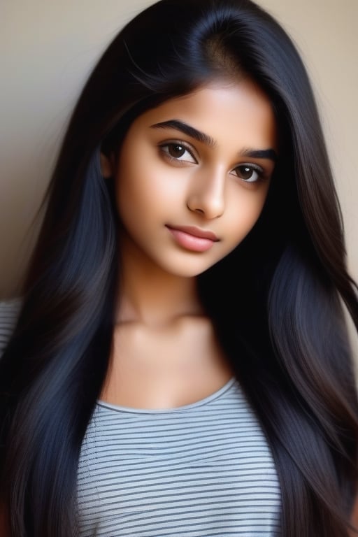 Beautiful hair glow skin slim nose cute young attractive Indian teenage girl 18 years old cute Instragram model long black hair 4k Image
,TENSTAR