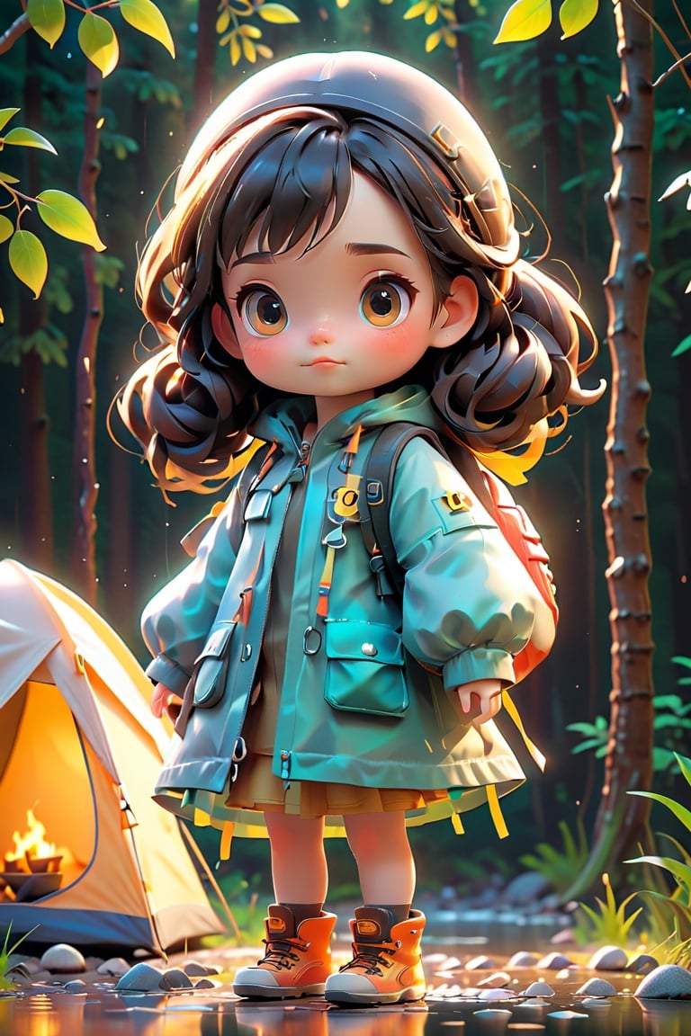 best quality, masterpiece, beautiful and aesthetic, vibrant color, Exquisite details and textures,  Warm tone, ultra realistic illustration,	(cute Belgium girl, 5year old:1.5),	(Camping theme:1.4), Camping with a family,	cute eyes, big eyes,	(a model look:1.4),	cinematic lighting, ambient lighting, sidelighting, cinematic shot,	siena natural ratio, children's body, anime style, 	head to thigh portrait,	very long black ponytail hairstyle with blunt bangs, 	one-piece cute swimsuit, a beach,	ultra hd, realistic, vivid colors, highly detailed, UHD drawing, perfect composition, beautiful detailed intricate insanely detailed octane render trending on artstation, 8k artistic photography, photorealistic concept art, soft natural volumetric cinematic perfect light. ,cute cartoon 