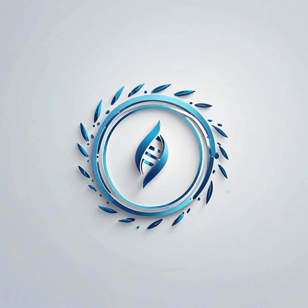 Create a logo for a futuristic biotech company named 'Jutarek Biotech Unlimited.' The logo should have a sleek, modern design with elements that suggest advanced genetics and biotechnology. Incorporate a DNA double helix or a stylized cell structure. The color scheme should be cool and professional, using shades of blue, silver, and white. The logo should convey innovation, science, and cutting-edge technology, and include the company's name in a clean, futuristic font. LOGO