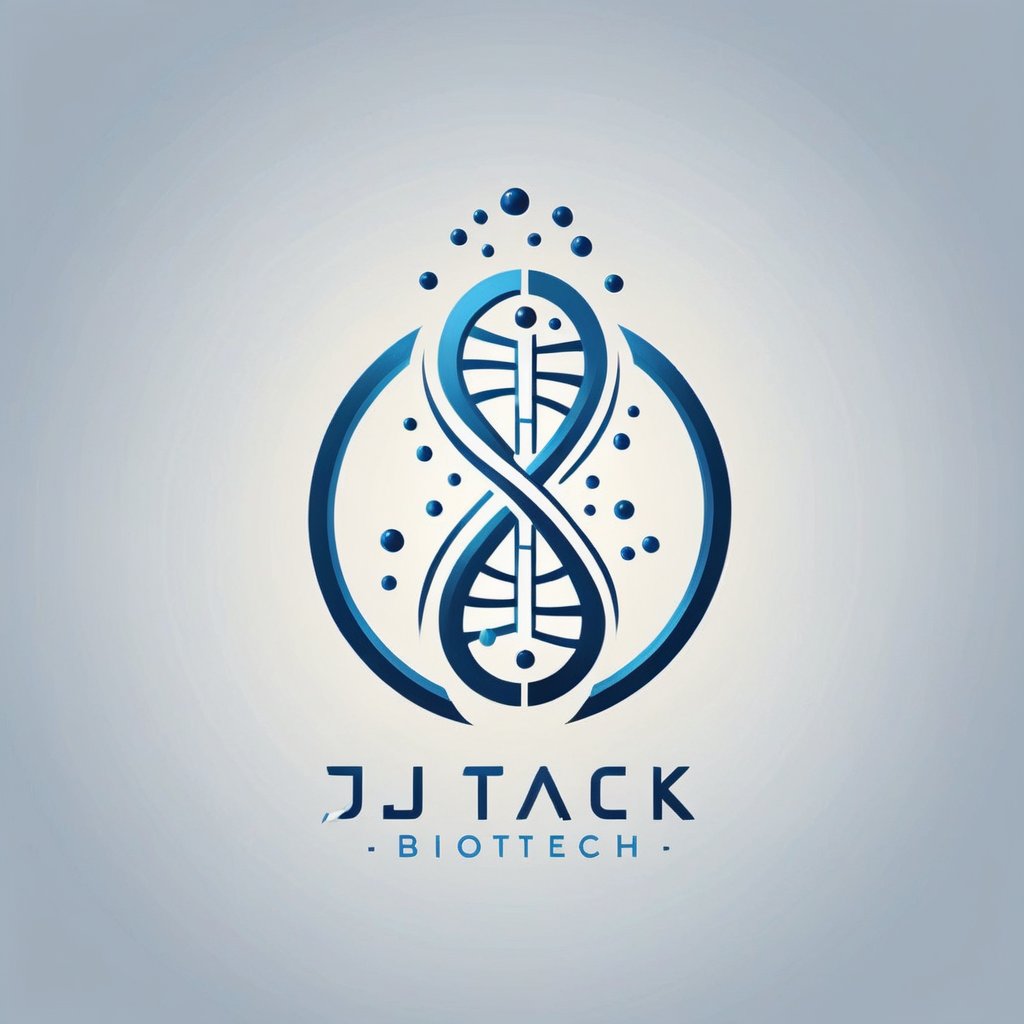 Create a logo for a futuristic biotech company named 'Jutarek Biotech Unlimited.' The logo should have a sleek, modern design with elements that suggest advanced genetics and biotechnology. Incorporate a DNA double helix or a stylized cell structure. The color scheme should be cool and professional, using shades of blue, silver, and white. The logo should convey innovation, science, and cutting-edge technology, and include the company's name in a clean, futuristic font. LOGO