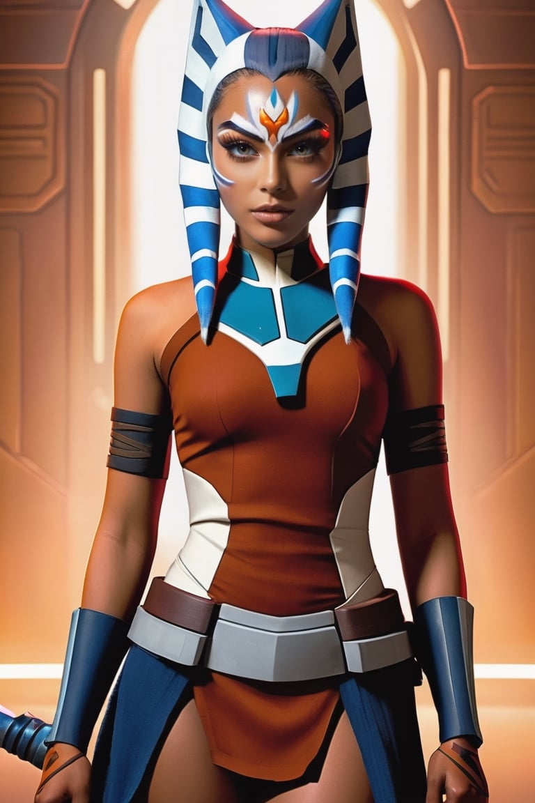 Sexy girl Ahsoka Tano 18 years old, full body portrait, realistic