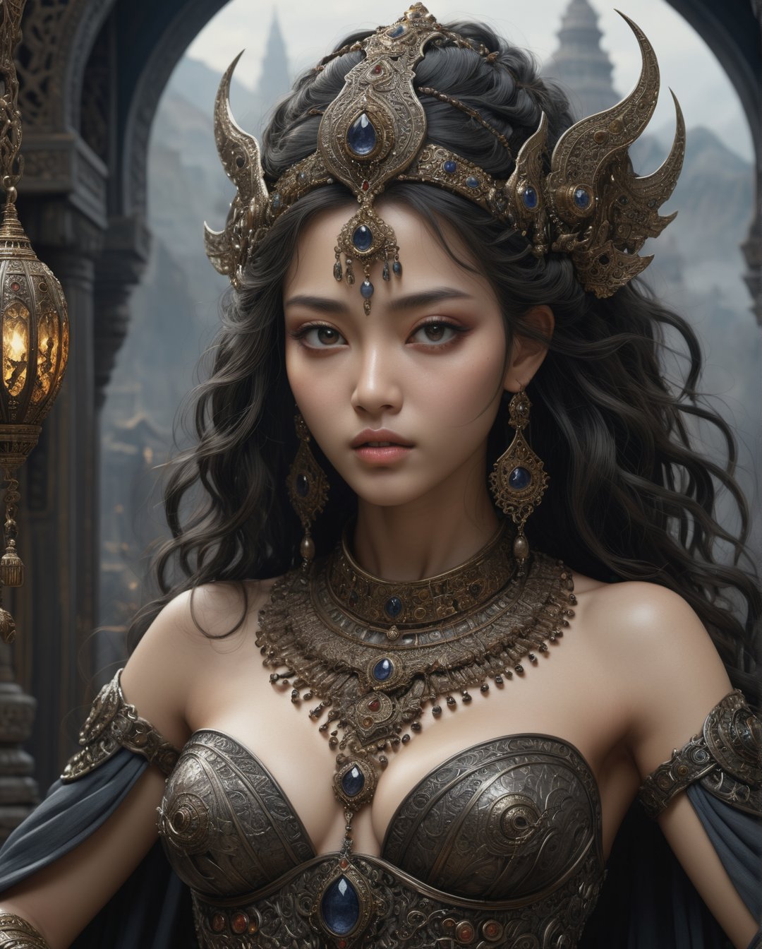 (masterpiece), best quality, extreme detailed, intricate, Masterpiece, best quality, hi res, 8k, hi res, 8k, award winning , (sharp focus, intricate, highly detailed)  , Orientalism dark fantasy Art.
more detail XL