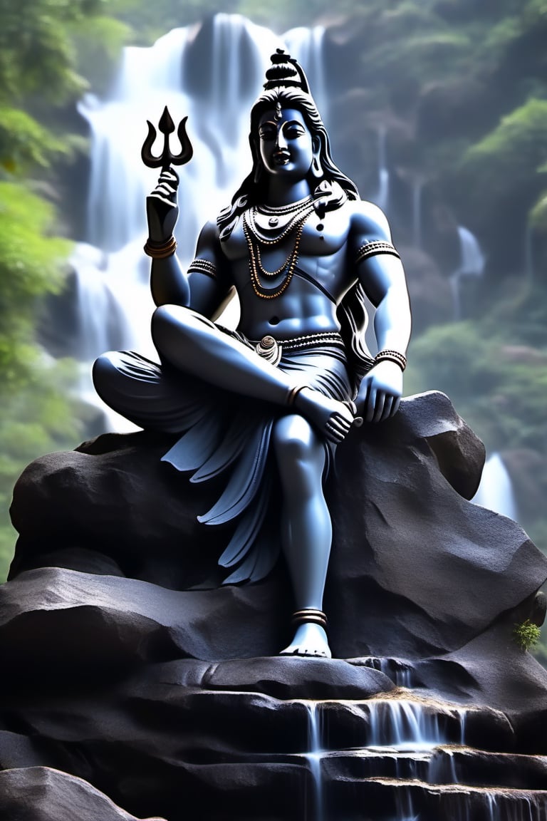 Ultra realistic, masterpiece, hd, complex_background, lord shiva, full body image,  one foot on a rock