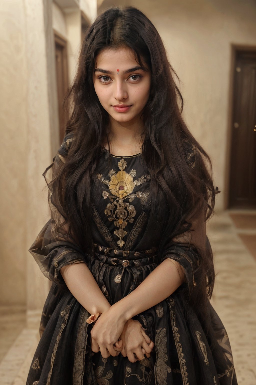 beautiful cute young attractive indian girl, village girl, 22 years old, cute, Instagram model, long yellow_hair, colorful hair, warm, dacing, in black
expensive outfit