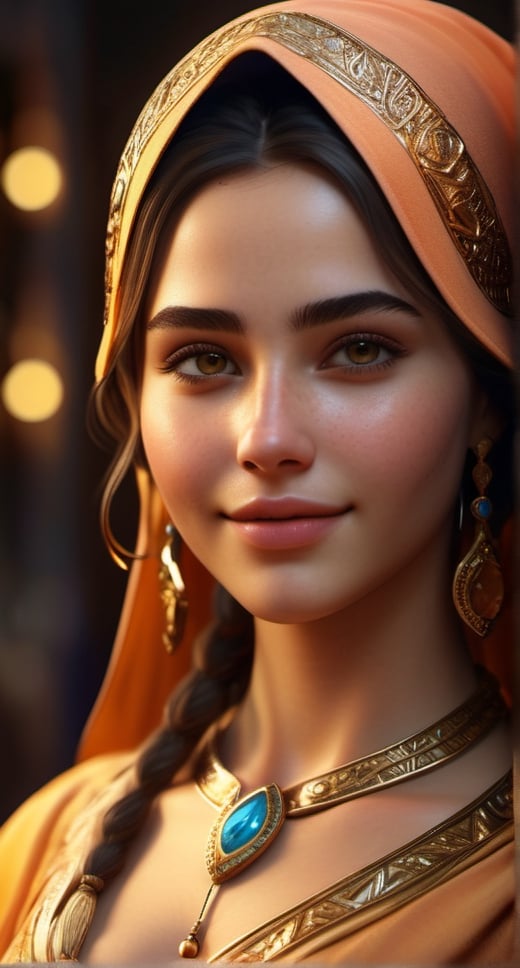 a photorealistic woman golden mage of a stunningly beautiful Emblem of The Middle Eastern unique cultural identities.extremely detailed, detailed symmetrical realistic face, natural skin texture, extremely detailed skin with skin pores, peach fuzz , wearing a masterpiece , absurdres, extremely detailed, amazing, fine details, rich golden color, texture hyper realistic, spectacular lighting, unreal engine, trending on artstation, cinestill 800 tungsten, looking at viewer, realistic photo, RAW photo, TanvirTamim, high quality, high resolution, sharp extremely detailed face, beautiful smile face, young girl, Jewel-like eyes, neon light, chiaroscuro, anime style, key visual, intricate detail, highly detailed, breathtaking, vibrant, cinematic,Gold,more detail XL,Hot Body