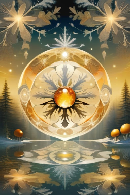 A beautiful world in a gem of amber, ethereal light filtering through translucent layers, ancient flora and fauna frozen in time, shimmering golden hues reflecting intricate details, surrounded by floating orbs of energy, a serene and mystical realm, captured in a mesmerizing digital art style, evoking a sense of wonder and magic,