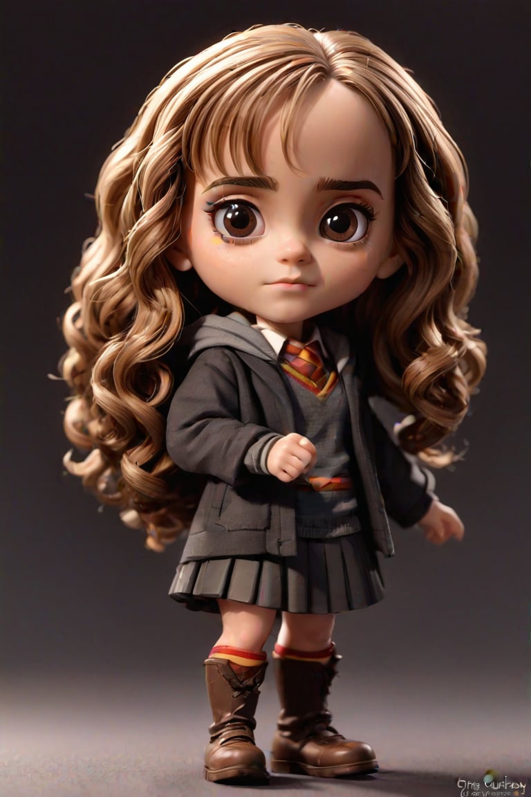 hermione granger, very cute tiny, rim lighting, adorable big eyes, small, By greg rutkowski, chibi, Perfect lighting, Sharp focus