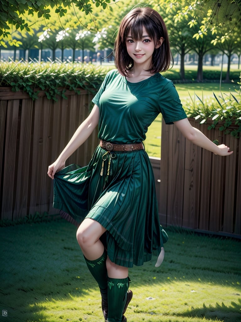 masterpiece,anime style,girl,celebrating Saint Patrick's Day,honoring Celtic traditions,green attire,festival activities,pride,cultural heritage,preserving culture,lively music,dance