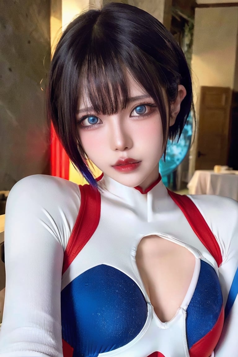 reiayanami, , rei ayanami, blue hair, short hair,large hoop earrings,nsfw,small bust,underboob, (red eyes:1.4),elegant face,(BREAK bodysuit), headgear, (plugsuit), white bodysuit,BREAK outdoors, city,BREAK looking at viewer, BREAK , (masterpiece:1.2), best quality, high resolution, unity 8k wallpaper, (illustration:0.8), (beautiful detailed eyes:1.6), extremely detailed face, perfect lighting, extremely detailed CG, (perfect hands, perfect anatomy),rei ayanami,perfect,hand,jirai_kei,1girl,girl,Donna,realistic,_uucham_,asian,women,chaewonlorashy,Pretty face