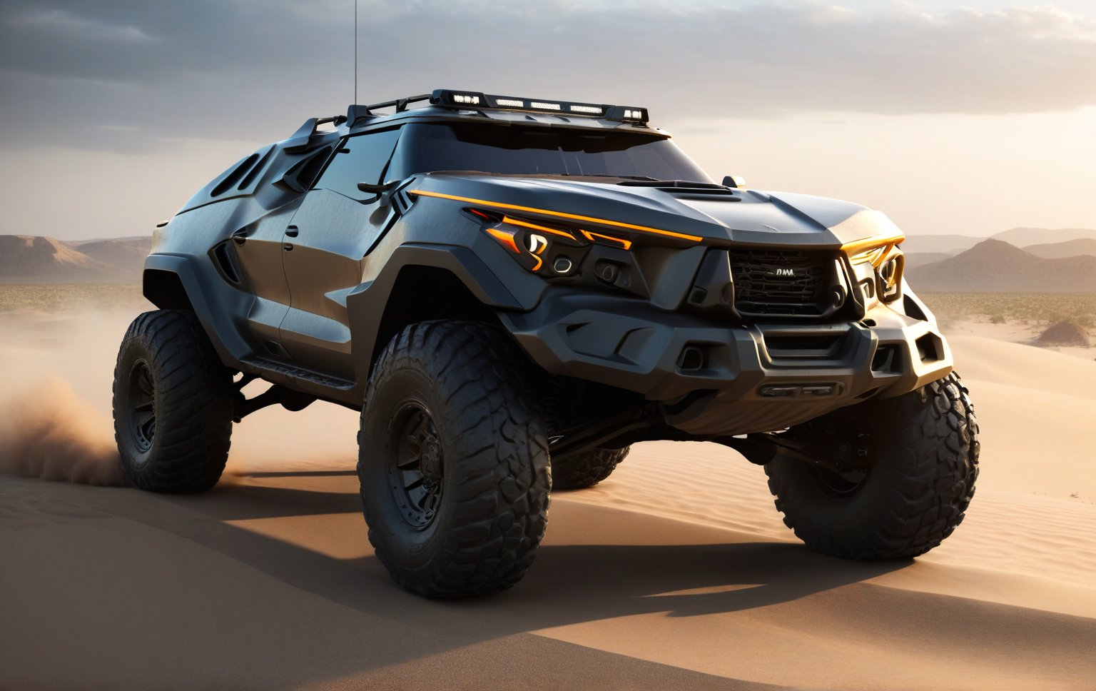 Masterpiece, 4k, High Resolution, Octane Render, Unreal Engine 5, Award Winning, Dramatic Lighting, Intricate, 8k Highly Professional Detail, HDR, Smooth, Sharp Focus, Illustration, Unreal Engine 5, Octane Render, Cinematic Light, dynamic volumetric lighting, Off-road suspension,baja, Armored vehicle,suv, all-terrain vehicle, concept, science fiction, (f150:0.2),oshkosh m-atv jltv,humvee, Knight XV ,future,c_car,JB64,TechStreetwear,cinematic_grain_of_film