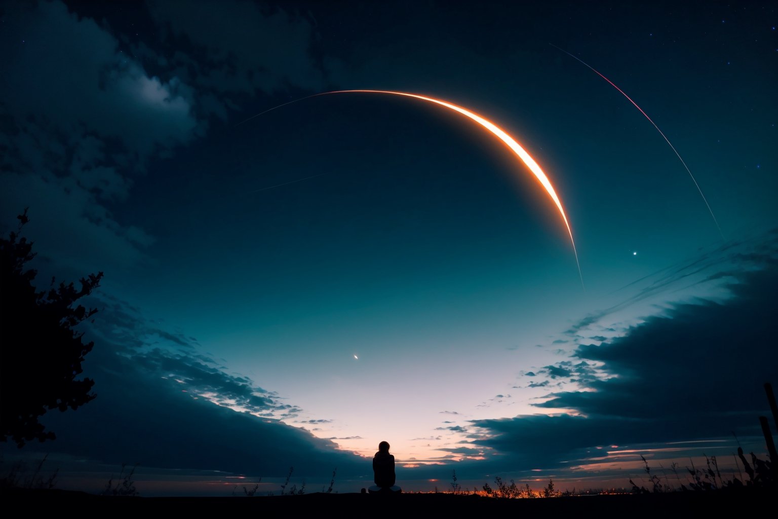  night time sky  and the nature is so amazing,half moon 