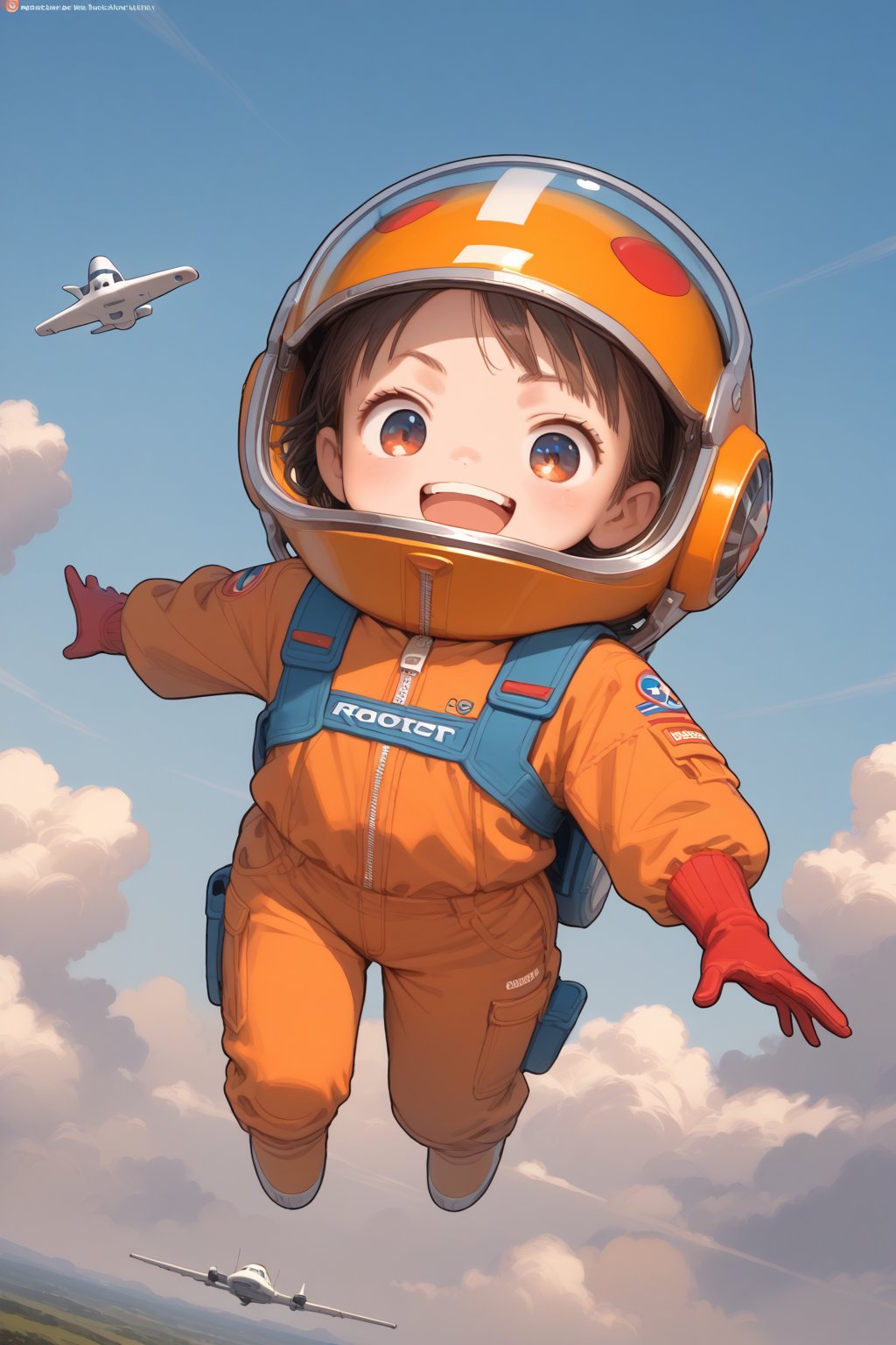 core_8_up, score_7_up, source_anime, masterpiece, best quality, best aesthetics,  chibi, high resolution, good colors, bright skin, good shading, countershading, 

1 girl, flight suit, rocket boots, jet pack, flying, in the sky,  zooming, she is going so fast, too fast, speed lines, dynamic, funny, kawaii, cowboy shot, facing viewer, cute face, expressive eyes, crazy face,